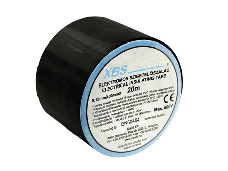 XBS Isolierband schwarz PVC 0,13mm x 50mm 20m Klebeband SZ50/B