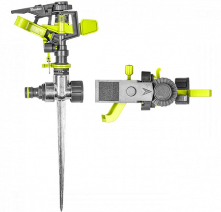 Kreisregner mit Metallerdspieß 30 - 360° Gartenregner bis 244m² Impulsregner LIME LINE Bradas LE-6104