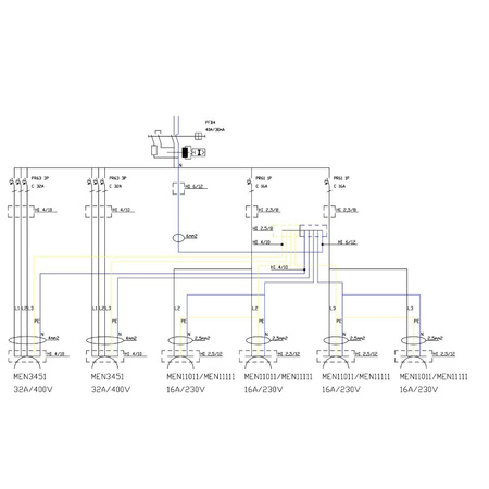 Stromverteiler TD-S/FI 2x32A 4x230V franz/belg System Doktorvolt DV-9344-F