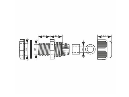 PG16 Kabelverschraubung 10-14mm IP68 10bar Grau E-P 34.16