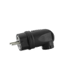 Hermetische Winkelstecker 230V 2P+E IP44 16A schwarz Typ E W-89998