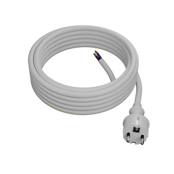 Anschlusskabel 5m IP44 mit geradem Stecker 250V 16A 3x2,5 mm² H05VV-F PP-40H Weiß W-98396