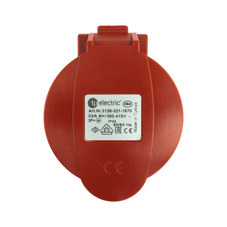 CEinbausteckdose CEE 32A Steckdose 400V 4P 70x70 mm VDE TP Electric 3126-321-1670