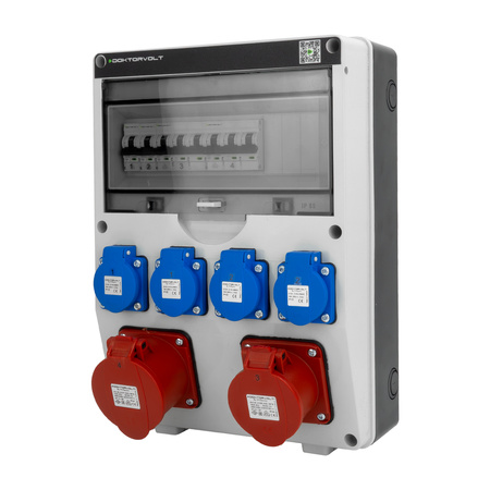 Baustromverteiler 32A 16A CEE 4x230V mit LS-Schalter TGD-S Stromverteiler Wandverteiler Doktorvolt DV-6036-D