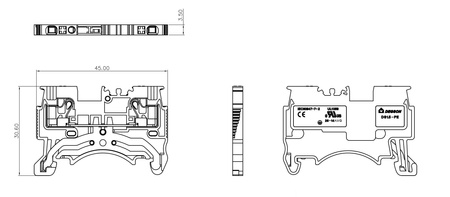 Schutzleiter-Reihenklemme 1.5mm2 gelb-grün Erdungsklemme UL DS1.5-PE-01P-1C-00AH