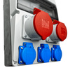 Baustromverteiler 16A 32A CEE 3x230V LS-Schalter Stromverteiler Walter-Kraft mit Bals Steckdosen 4 WK-4311-D