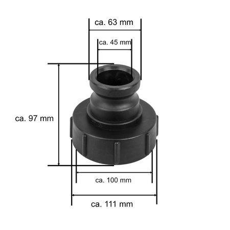 IBC Adapter S100x8 Grobgewinde auf Camlock 2" A Stecker Bradas 6126