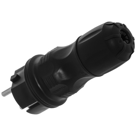 Zerlegbarer gerader Stecker WT-54 IP54 2P+E 16A 250V Uni-Schuko schwarz W-97446