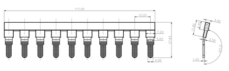 Einlegebrücke Steckbrücke Querverbinder EB 10-12 für PC16 Reihenklemmen DGN EB10-12-11-00A(H)