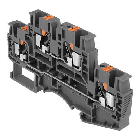 Reihenklemme 4mm2 4 Leiter Doppelstockklemme Etagenklemme Grau DSKK4-01P-11-00A(H)