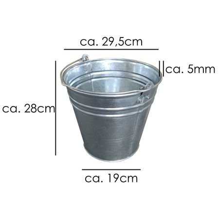 Baueimer verzinkt 12L Wasser- Garten- Zink- Abfall- Futtereimer BRADAS J5320