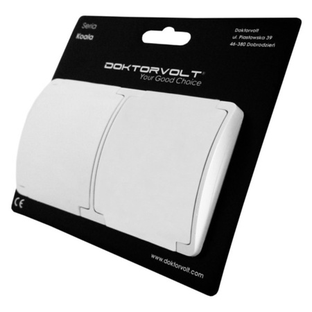 2-fach Steckdose Schuko IP44 Schukodose Doppelsteckdose mit Klappdeckel weiß 182-01-DRV