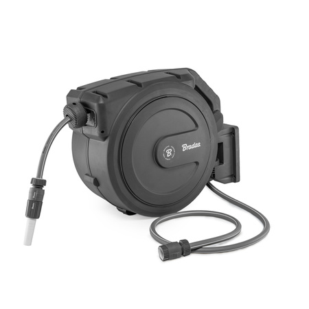 Schlauchtrommel 30m 1/2'' Schlauchbox Schlauchaufroller schwenkbar Wasserschlauchtrommel automatischer Aufroller Gartenschlauch schwarz Bradas WL-W7B30