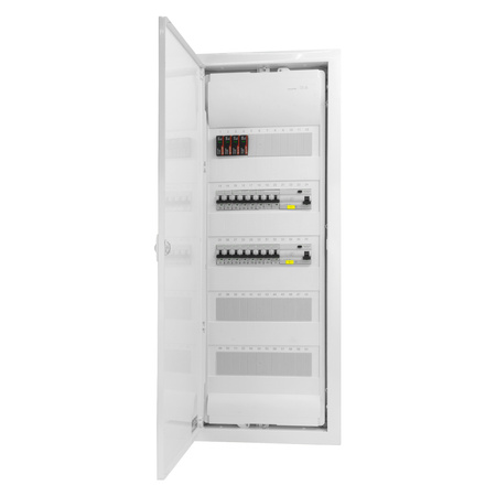 Sicherungskasten Unterputz Verteilerkasten 5-reihig 60 Module 14xMCB 2xRCCB VDE Saltek Überspannungsschutz Unterverteilung verdrahtet Verteilerschrank mit Sicherungen 880,50x348x94,5mm Hager Hohlwand Verteiler Abzweigklemmen Doktorvolt DV-6289-PT