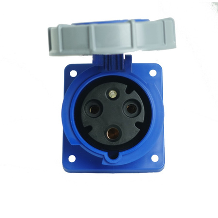 Einbausteckdose schräg 63A/3P 230V IP67 Anbausteckdose IEGN 6332