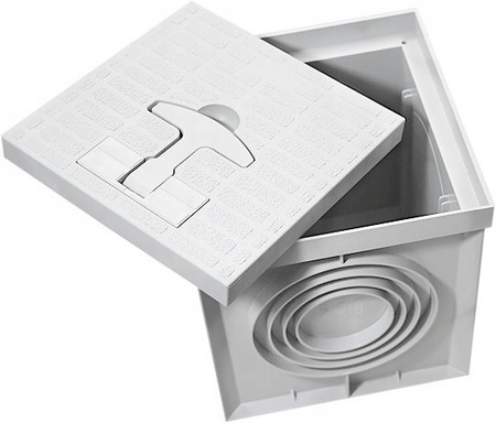 Kabel-Bodenschacht mit Deckel Erdbodenkabel-Schacht 200x205 mit Abdeckung ECPOZ.20