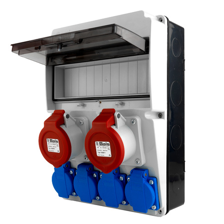 Baustromverteiler 2x16A 4x230V JUN ohne Sicherungen Steckdosen Bals DOKTORVOLT DV-6863-F