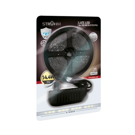 Dekorative Band Streifen LATE LED 3M 180 WW IP65 3000K BLISTER Strühm 03034