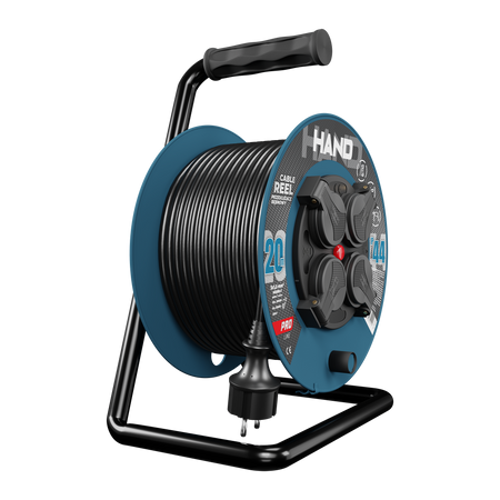 Kabeltrommel HAND PRO 20 m 4x Steckdosen 230V IP44 H05RN-F 3x1,5 mm² W-96304