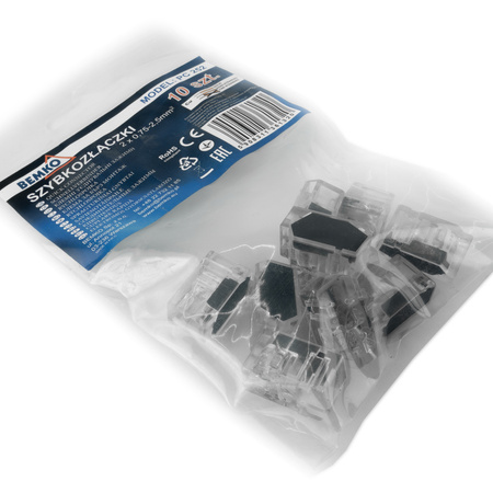 Schnellverbinder 2x2,5mm - 10 Stk. Verbindungsklemme 2-polig E00-PC252-10