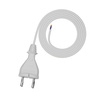 Anschlusskabel 1,5m mit geradem Stecker TYP E 230V 16A 2×1 mm² H05VV-F PP-21 Weiß W-98335