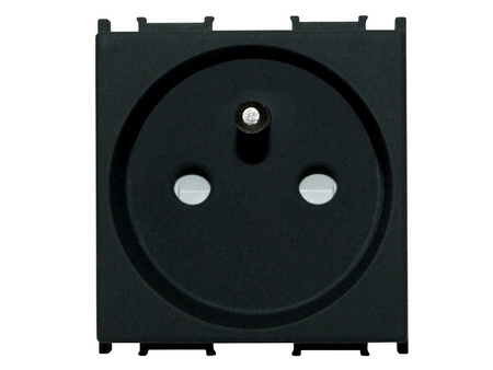 Steckdose Franz. 2+F 16A 250V 2 Module schwarz-matt Steckdose TEM PD12 Einsatz VM40SB-B