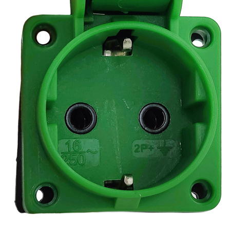 Einbausteckdose 230V 16A IP54 Steckdose Anbausteckdose grün SCHUKO System TpE 3101-310-1100