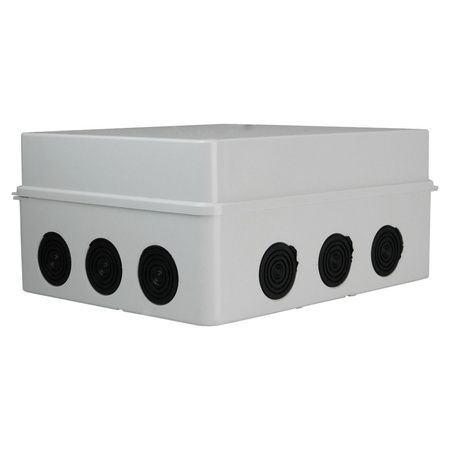 Abzweigkasten 243x190x90 mm 12 Dichtmembranen IP66 Aufputz Abzweigdose Verbindungsdose Industriegehäuse IP66 M-L 010.PG