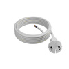 Anschlusskabel 5m mit geradem Stecker TYP E 230V 16A 2×1 mm² H05VV-F PP-21 Weiß W-98343