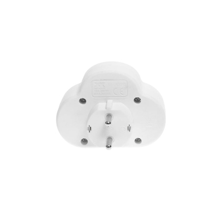 Steckdosenadapter mit zwei 230V Steckdosen Schuko und Schalter W-32000