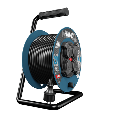 Kabeltrommel HAND PRO 20m 4x Steckdosen 230V IP44 H05RN-F 3x2,5 mm² W-96316