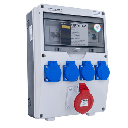 Stromverteiler TD-S/FI 16A/5P 4x230V FR Schutzschalter DV-1482-F