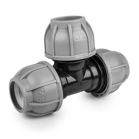 T-Stück für PE Rohr 32mm Verbinder Klemmverbinder BRADAS DSRA10T32