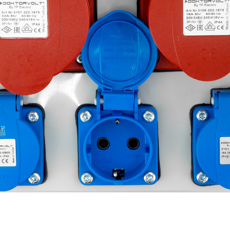 Baustromverteiler 32A 16A CEE 3x230V JUN-S/FI Stromverteiler Wandverteiler Doktorvolt DV-5558-D