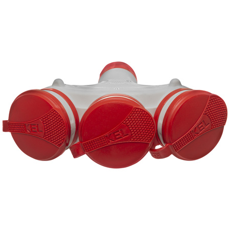 Dreifach-Steckdose Schuko IP44 3×2P+E 16A Grau-Rot 250V GN-X3/44S EXTREM W-01163