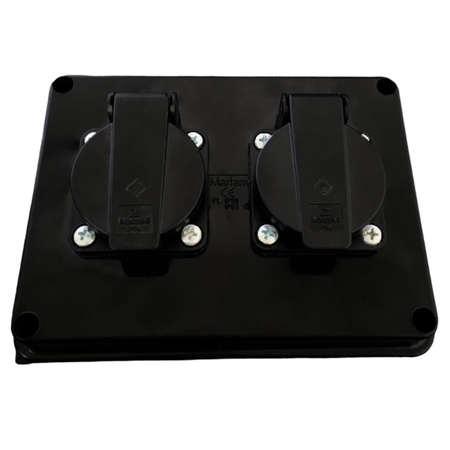 Wanddose 2x 230V Schuko IP54 Stromverteiler Wandverteiler Marlanvil 6.82105