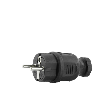 Hermetische Stecker 230V 2P+E IP44 16A schwarz Typ E gerade W-89999