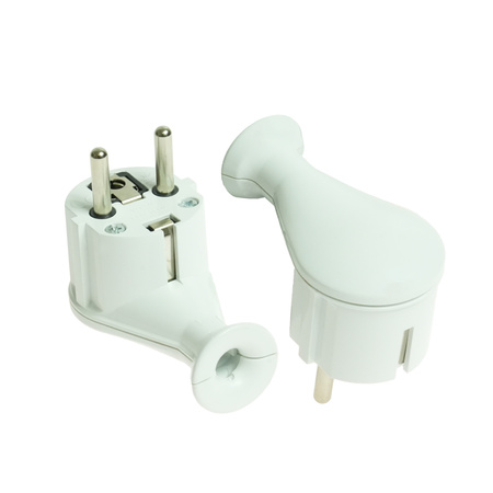 Zerlegbar Winkelstecker 230V 16A Uni-Schuko weiß W-10121