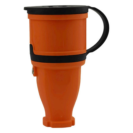 Gummikupplung 16A 230V 2P+E Steckdose Kupplung orange 3101-304-2300