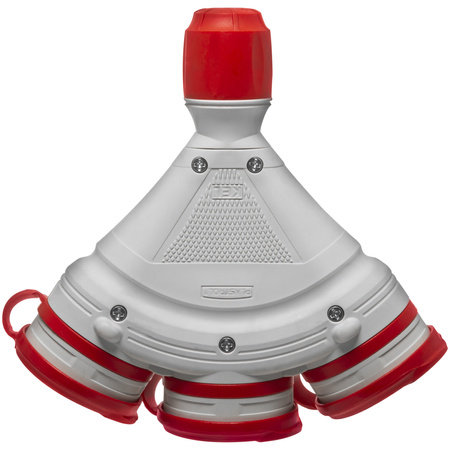 Dreifach-Steckdose Schuko IP44 3×2P+E 16A Grau-Rot 250V GN-X3/44S EXTREM W-01163