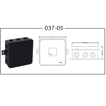 Abzweigdose V7 Aufputzdose 12 Einführungen schwarz 400V 037-05