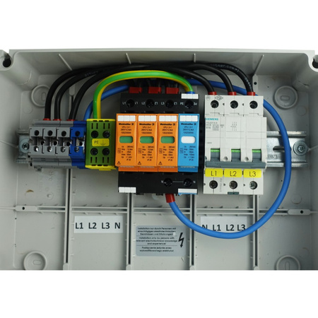 Solar Anschlusskasten AC Überspannungsschutz Weidmüller T1/T2 1x Siemens B16 3P Doktorvolt DV-7884-FOT