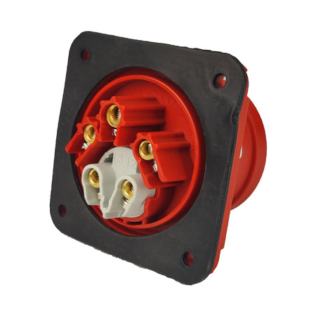 CEE Einbaustecker mit Phasenwender gerade 5P 16A 400V IP44 75x75 3105-354-1600