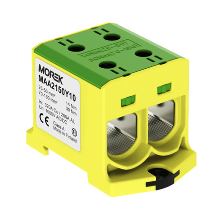 Morek Hauptleitungsklemme Anschlussklemme 25-150mm² 2xAl/Cu OTL 150-2 gelb-grün MAA2150Y10
