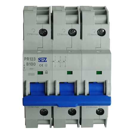 Leitungsschutzschalter Sicherung B100A 3p 10kA PR123 LS-Schalter SEZ 0099179