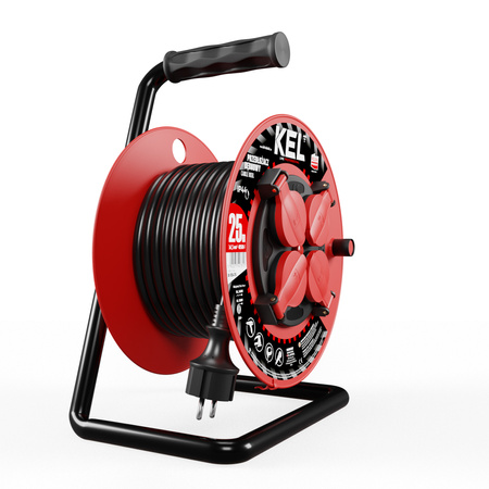 Kabeltrommel 25m 4× 230 V Schuko 3×2,5 H05RR-F Professional Line W-98476