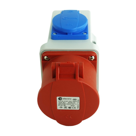 Combo Wandsteckdose 5-polig CEE 16A IP44 Schuko 230V 3105-600-1600