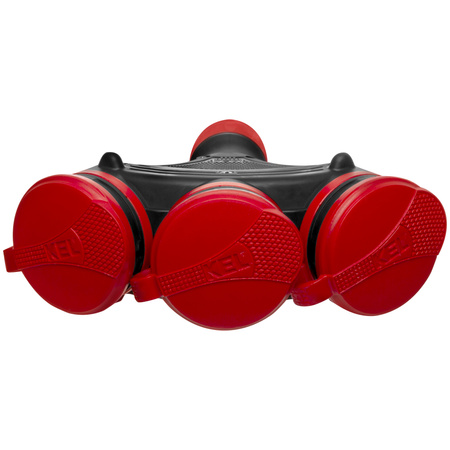 Dreifach-Steckdose Schuko IP44 3×2P+E 16A Schwarz-Rot 250V GN-X3/44S EXTREM W-01164