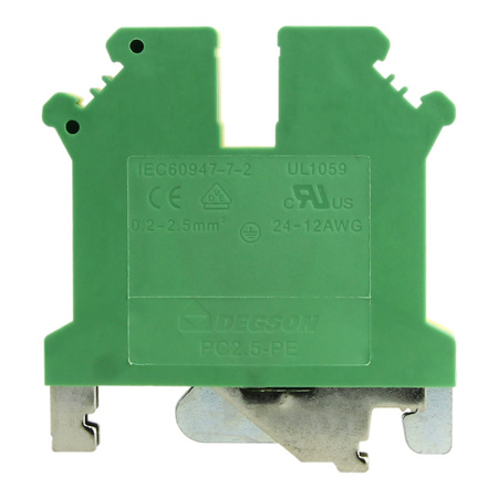 Schutzleiter-Reihenklemme 2.5mm2 gelb-grün Erdungsklemme VDE UL PC2.5-PE-01P-1Y-00AH