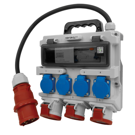 Stromverteiler FI-Schutzschalter Baustromverteiler TR-S/FI 4x230V 3x400V 1x32A/2x16A Doktorvolt DV-7266-D